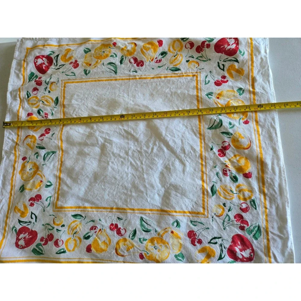 Libeco Made in Belgium Fruit Print Linen Cotton Napkins Set of 2 White 26x26